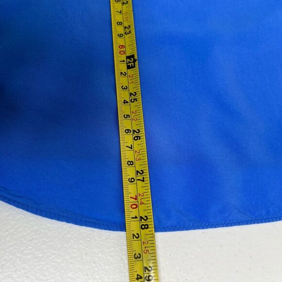 Lilly Pulitzer Blue Popover Roll Tab Long Sleeve Rayon Shirt Women Medium FLAWED - Picture 12 of 13